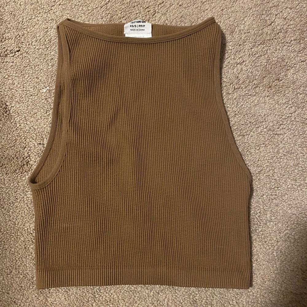 XS Tan High Neck Tank